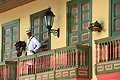Balcon d'une hacienda, maison coloniale - COLOMBIE