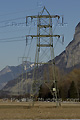 Pylones électriques en bordure du Rhône - SUISSE