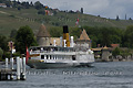 Devant le chateau de Rolle, La Suisse, bateau à vapeur construit en 1910 - SUISSE